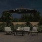 vidaXL Sombrilla voladiza con luces LED y poste acero 300 cm antracita
