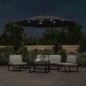 vidaXL Sombrilla voladiza con luces LED y poste acero negra 300 cm vidaXL Sombrilla voladiza con luces LED y poste acero negra 300 cm