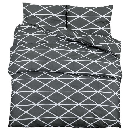 vidaXL Juego de funda nórdica algodón gris 225x220 cm