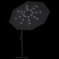vidaXL Sombrilla voladiza con luces LED y poste acero negra 300 cm vidaXL Sombrilla voladiza con luces LED y poste acero negra 300 cm
