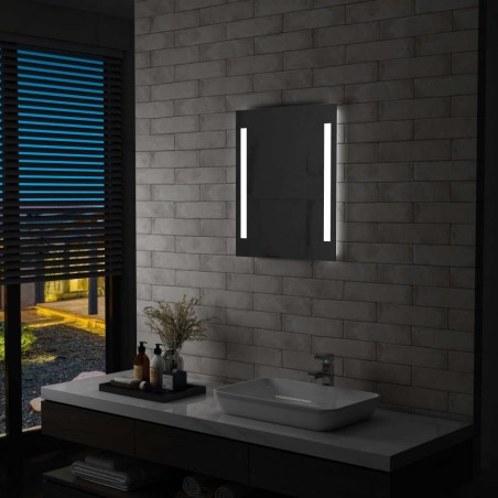 vidaXL Espejo de pared de baño con LED 50x60 cm