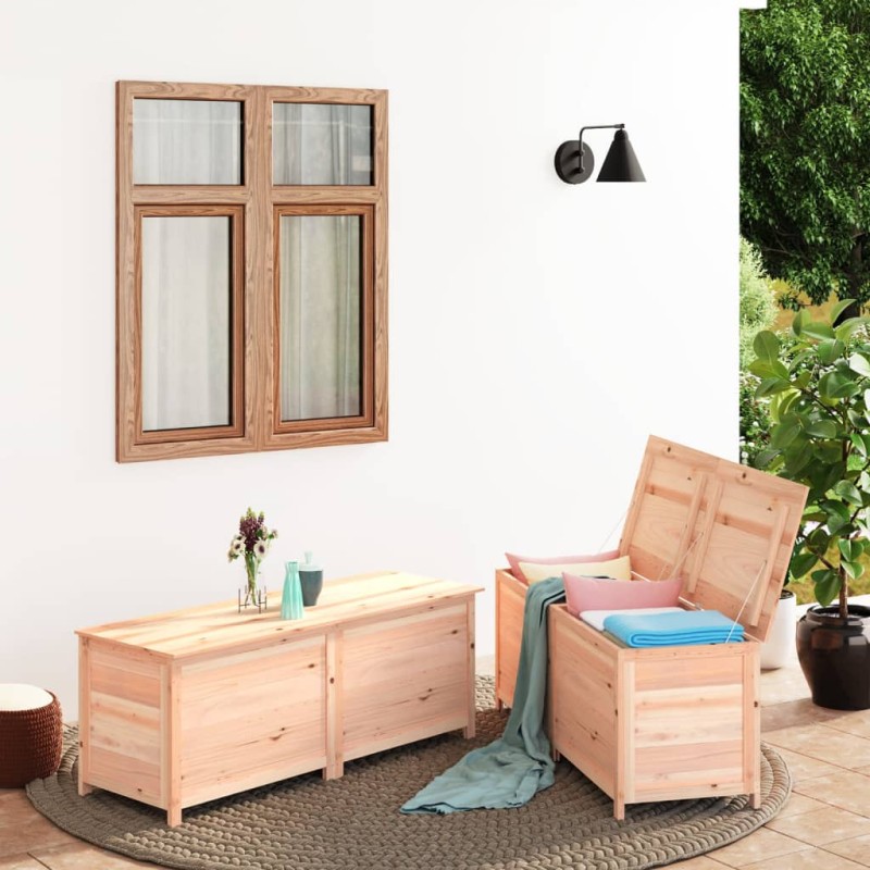 vidaXL Baúl para cojines de jardín madera maciza abeto 200x50x56 cm vidaXL Baúl para cojines de jardín madera maciza abeto 200x50x56 cm