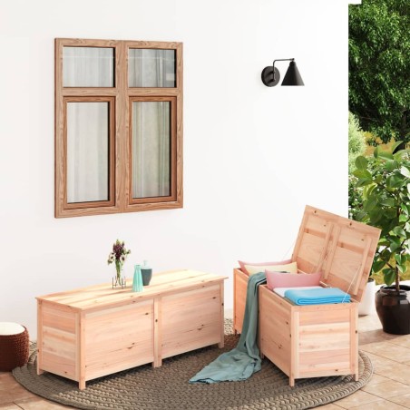 vidaXL Baúl para cojines de jardín madera maciza abeto 200x50x56 cm