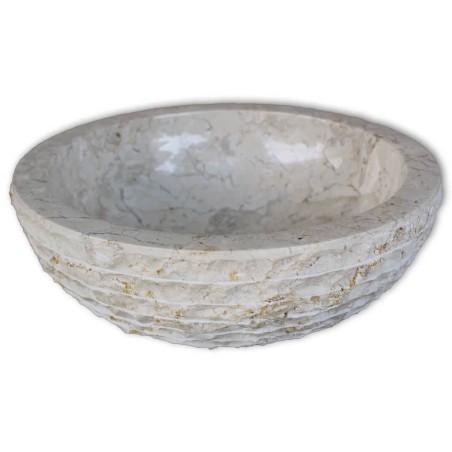 vidaXL Lavabo de mármol 40 cm color crema