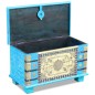 vidaXL Baúl de almacenamiento madera de mango azul 80x40x45 cm vidaXL Baúl de almacenamiento madera de mango azul 80x40x45 cm