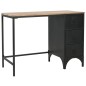 vidaXL Escritorio con pedestal madera abeto y acero 100x50x76 cm vidaXL Escritorio con pedestal madera abeto y acero 100x50x76 cm