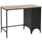 vidaXL Escritorio con pedestal madera abeto y acero 100x50x76 cm vidaXL Escritorio con pedestal madera abeto y acero 100x50x76 cm