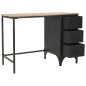 vidaXL Escritorio con pedestal madera abeto y acero 100x50x76 cm vidaXL Escritorio con pedestal madera abeto y acero 100x50x76 cm