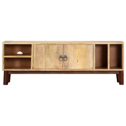 vidaXL Mueble para TV de madera maciza de mango rugosa 130x30x46 cm
