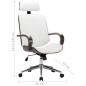 vidaXL Silla oficina con reposacabezas cuero sintético madera blanco