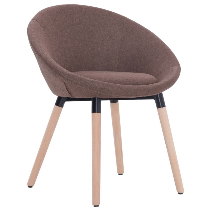 vidaXL Silla de comedor de tela marrón vidaXL Silla de comedor de tela marrón