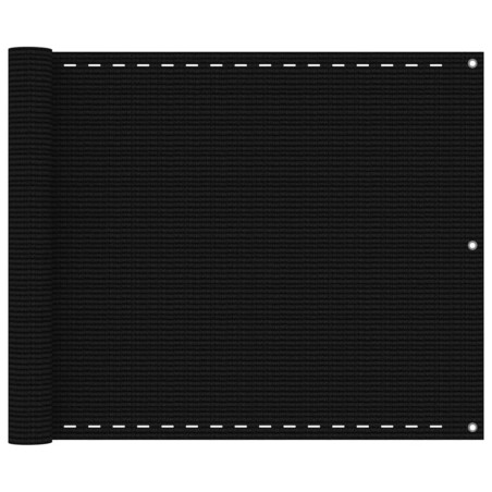 vidaXL Toldo para balcón HDPE negro 75x300 cm
