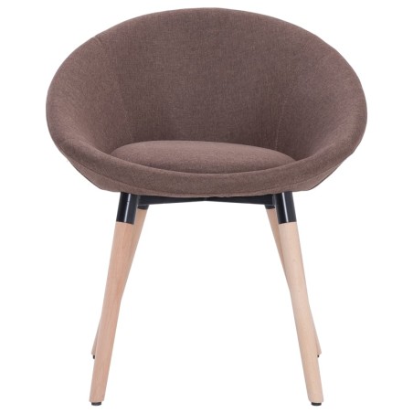 vidaXL Silla de comedor de tela marrón
