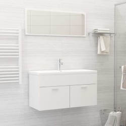 vidaXL Juego de muebles de baño madera de ingeniería blanco