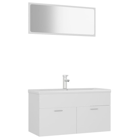 vidaXL Juego de muebles de baño madera de ingeniería blanco