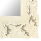 vidaXL Espejo tallado a mano madera maciza de mango blanco 50x50 cm vidaXL Espejo tallado a mano madera maciza de mango blanco 50x50 cm