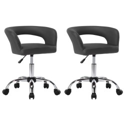 vidaXL Sillas de comedor 2 unidades cuero sintético gris