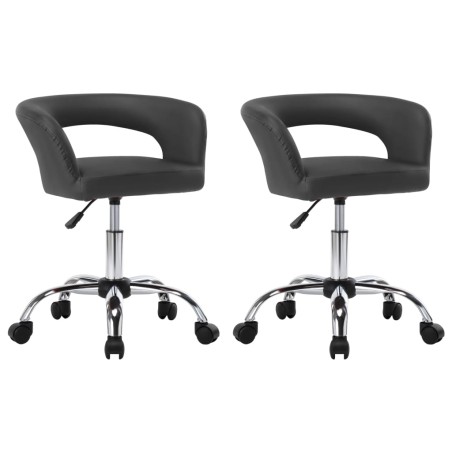 vidaXL Sillas de comedor 2 unidades cuero sintético gris