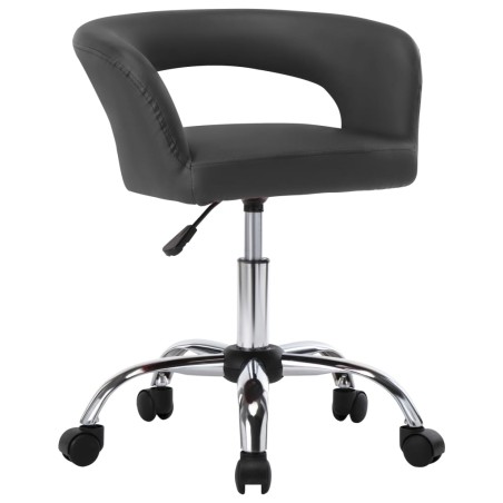 vidaXL Sillas de comedor 2 unidades cuero sintético gris