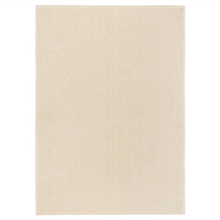 vidaXL Alfombra de pelo corto crema 240x340 cm