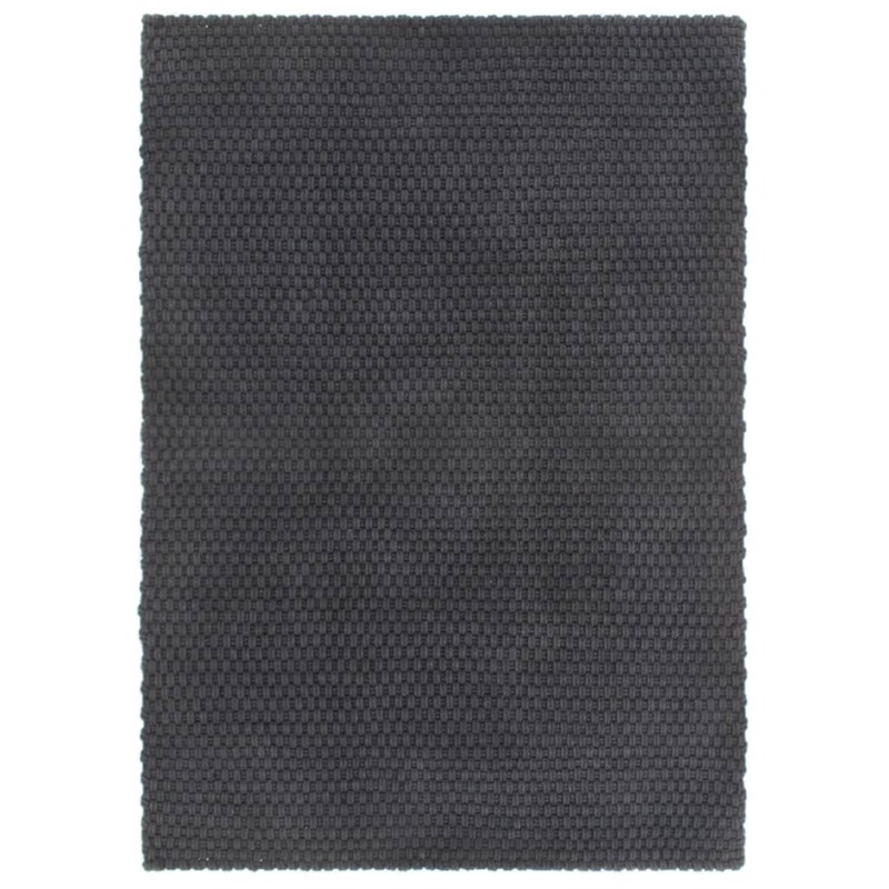 vidaXL Alfombra rectangular algodón antracita 120x180 cm vidaXL Alfombra rectangular algodón antracita 120x180 cm