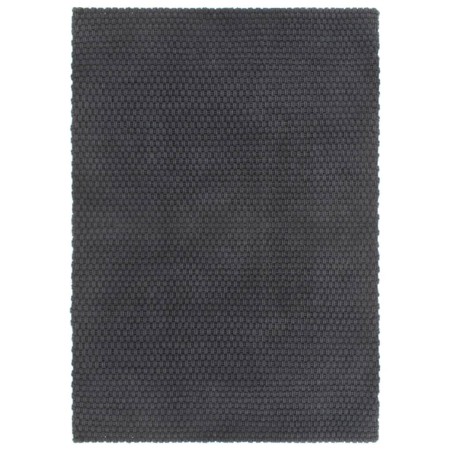 vidaXL Alfombra rectangular algodón antracita 120x180 cm