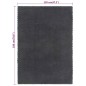 vidaXL Alfombra rectangular algodón antracita 120x180 cm vidaXL Alfombra rectangular algodón antracita 120x180 cm