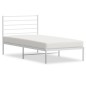 vidaXL Estructura de cama de metal con cabecero blanco 107x203 cm vidaXL Estructura de cama de metal con cabecero blanco 107x203 cm