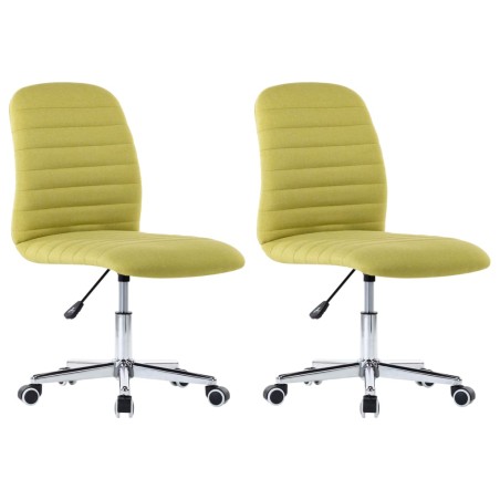 vidaXL Sillas de comedor 2 unidades tela verde 