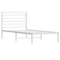 vidaXL Estructura de cama de metal con cabecero blanco 107x203 cm vidaXL Estructura de cama de metal con cabecero blanco 107x203 cm