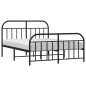 vidaXL Estructura de cama cabecero y pie de cama metal negro 135x190cm vidaXL Estructura de cama cabecero y pie de cama metal negro 135x190cm