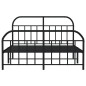 vidaXL Estructura de cama cabecero y pie de cama metal negro 135x190cm vidaXL Estructura de cama cabecero y pie de cama metal negro 135x190cm