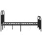 vidaXL Estructura de cama cabecero y pie de cama metal negro 135x190cm vidaXL Estructura de cama cabecero y pie de cama metal negro 135x190cm