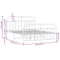 vidaXL Estructura cama metal con cabecero y estribo blanco 135x190 cm vidaXL Estructura cama metal con cabecero y estribo blanco 135x190 cm