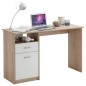 FMD Escritorio con 1 cajón color roble y blanco 123x50x76,5 cm FMD Escritorio con 1 cajón color roble y blanco 123x50x76,5 cm