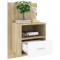 vidaXL Mesitas de noche de pared 2 unidades blanco y roble Sonoma vidaXL Mesitas de noche de pared 2 unidades blanco y roble Sonoma