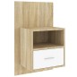 vidaXL Mesitas de noche de pared 2 unidades blanco y roble Sonoma vidaXL Mesitas de noche de pared 2 unidades blanco y roble Sonoma