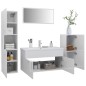 vidaXL Juego de muebles de baño madera de ingeniería blanco brillo