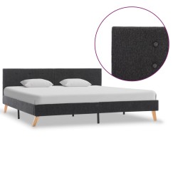 vidaXL Estructura de cama de tela gris oscuro 180x200 cm