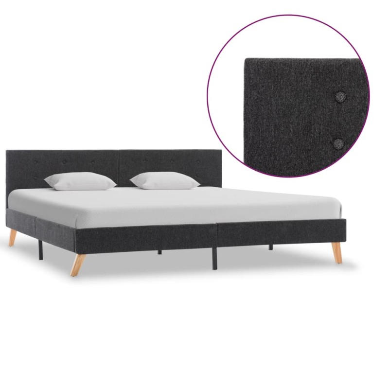 vidaXL Estructura de cama de tela gris oscuro 180x200 cm vidaXL Estructura de cama de tela gris oscuro 180x200 cm