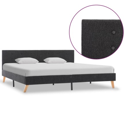 vidaXL Estructura de cama de tela gris oscuro 180x200 cm