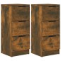 vidaXL Aparadores 2 uds madera contrachapada roble ahumado 30x30x70 cm vidaXL Aparadores 2 uds madera contrachapada roble ahumado 30x30x70 cm