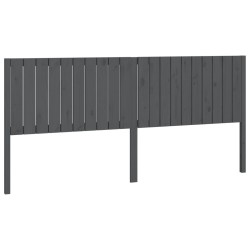 vidaXL Cabecero de cama madera maciza de pino gris 205,5x4x100 cm