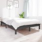 vidaXL Estructura de cama madera maciza de pino gris 120x190 cm vidaXL Estructura de cama madera maciza de pino gris 120x190 cm