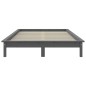 vidaXL Estructura de cama madera maciza de pino gris 120x190 cm vidaXL Estructura de cama madera maciza de pino gris 120x190 cm