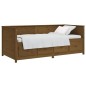 vidaXL Sofá cama de madera maciza de pino marrón miel 75x190 cm vidaXL Sofá cama de madera maciza de pino marrón miel 75x190 cm