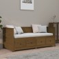 vidaXL Sofá cama de madera maciza de pino marrón miel 75x190 cm vidaXL Sofá cama de madera maciza de pino marrón miel 75x190 cm
