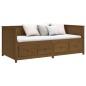 vidaXL Sofá cama de madera maciza de pino marrón miel 75x190 cm vidaXL Sofá cama de madera maciza de pino marrón miel 75x190 cm