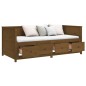 vidaXL Sofá cama de madera maciza de pino marrón miel 75x190 cm vidaXL Sofá cama de madera maciza de pino marrón miel 75x190 cm