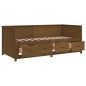 vidaXL Sofá cama de madera maciza de pino marrón miel 75x190 cm vidaXL Sofá cama de madera maciza de pino marrón miel 75x190 cm